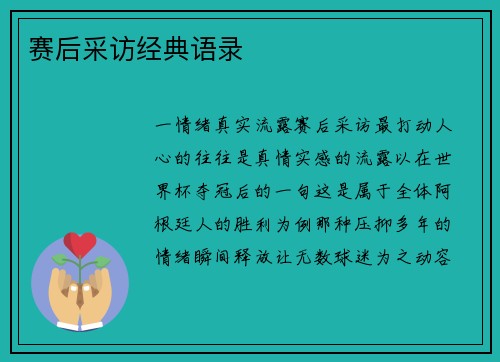 赛后采访经典语录